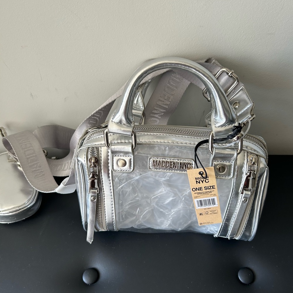 Madden NYC Silver Shoulder Bag